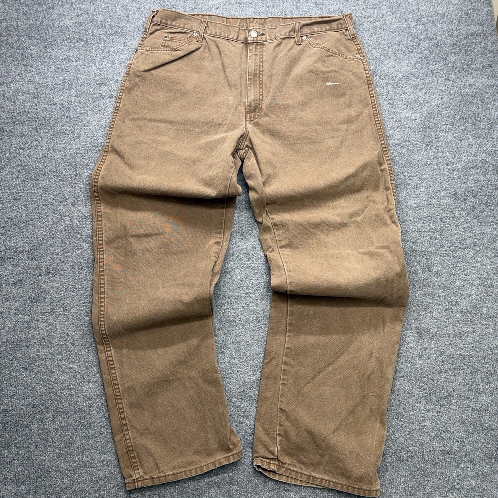 Dickies Carpenter Pants Khaki Y2K Size 38x32 Distressed
